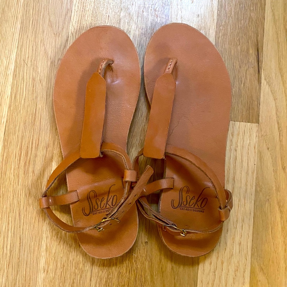 Sseko interchangeable T strap sandals 7